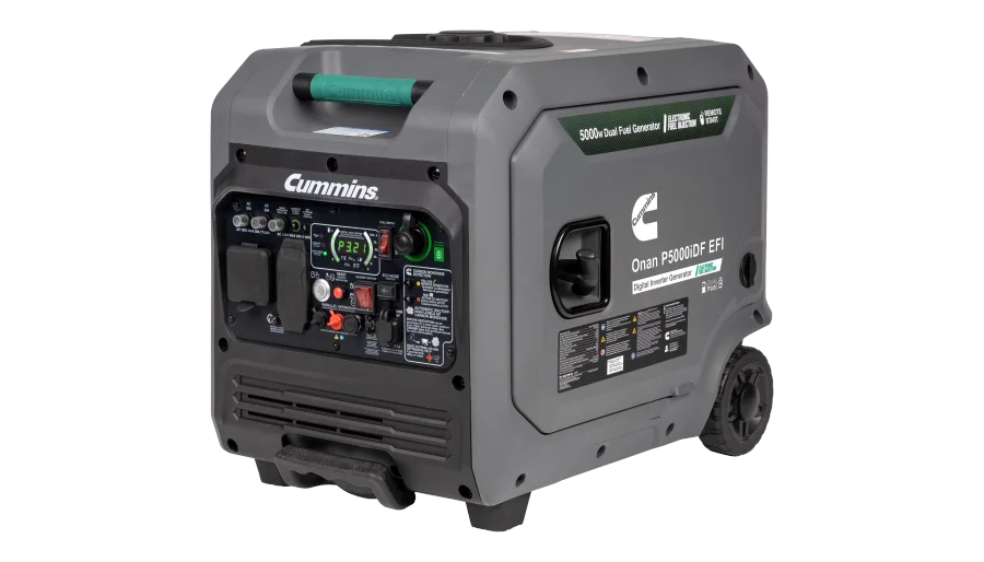 Cummins - A075C500 - Onan P5000iDF EFI Dual-Fuel Inverter Generator - Angled Front View