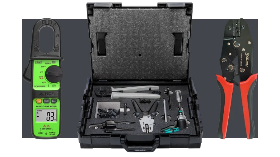High quality photo of Tools featured on Current Connected's website prominently featuring Staubli Products. Created by Current Connected for their shop categories.