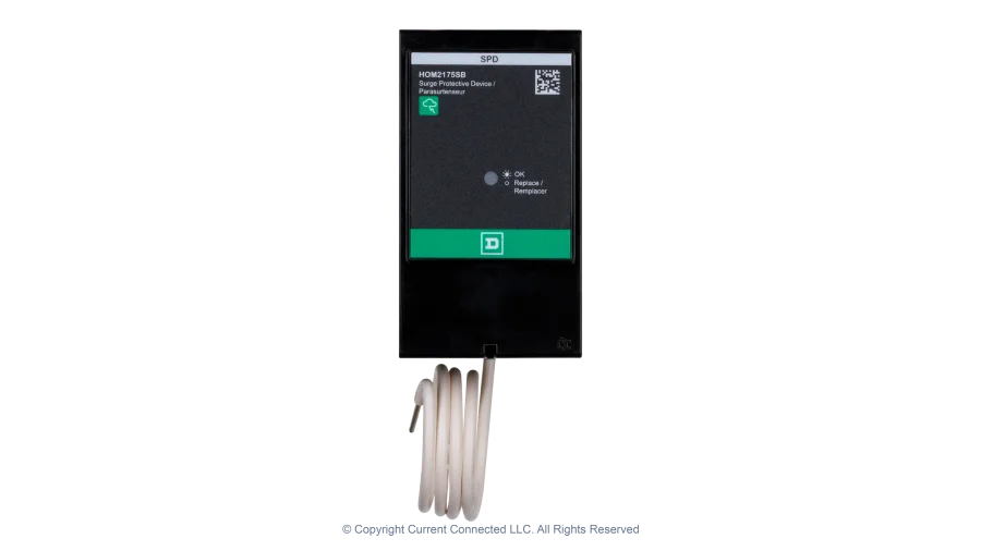 Square D Homeline Plug-in Surge Protector, Plug-In Device for Homeline Loadcenters, Secures Up to 25kA Surge Current per Phase