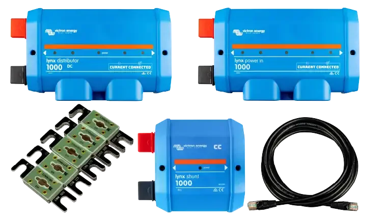 High quality photo of the Victron Lynx Power Distribution System Bundle with Lynx Shunt made for the Current Connected kits page. Photographed by Current Connected.