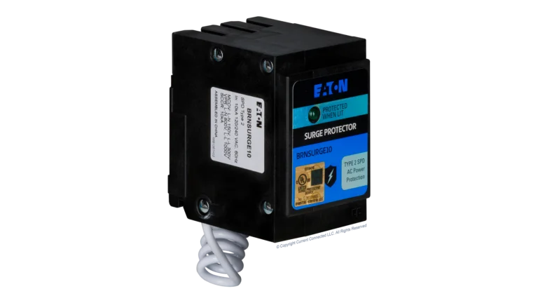 High quality photo of the Eaton - BRSSP - BR Plug-in Surge Protector Angled View. Photographed by Current Connected