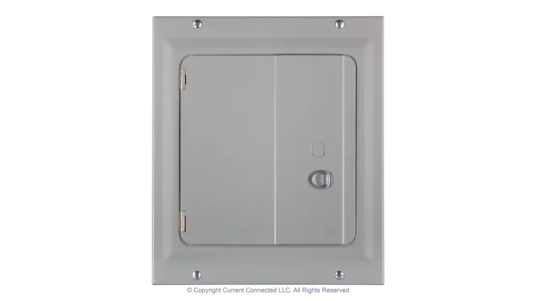 High quality photo of the Eaton - BRP100 - BR 100 AMP 24-Circuit Breaker Panel Kit - Front Closed View. Photographed by Current Connected