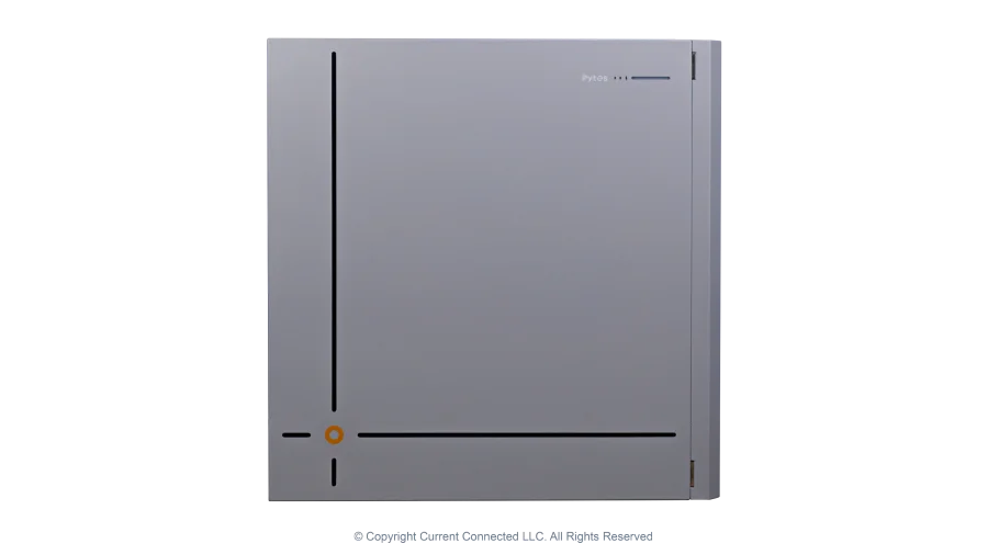 High quality photo of the Pytes V16 Lithium Battery Front View. Photographed by Current Connected