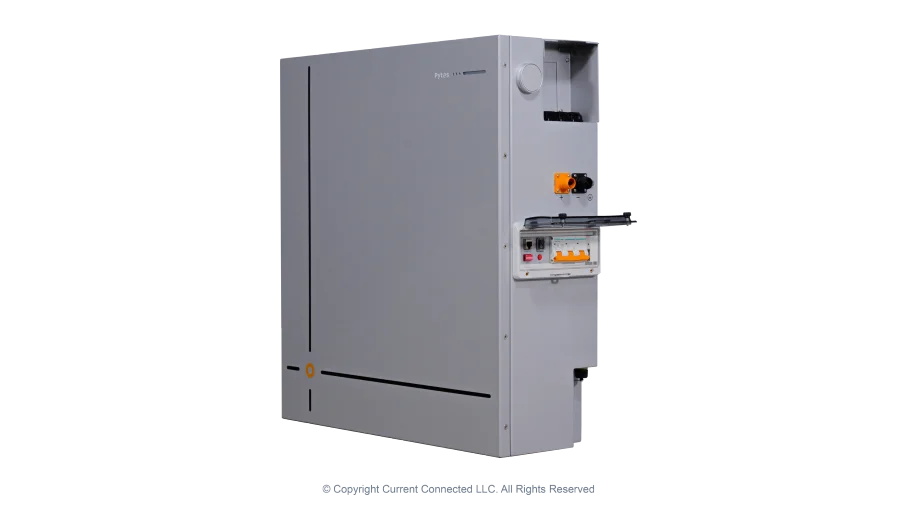 High quality photo of the Pytes V16 Lithium Battery Front Right Open View. Photographed by Current Connected