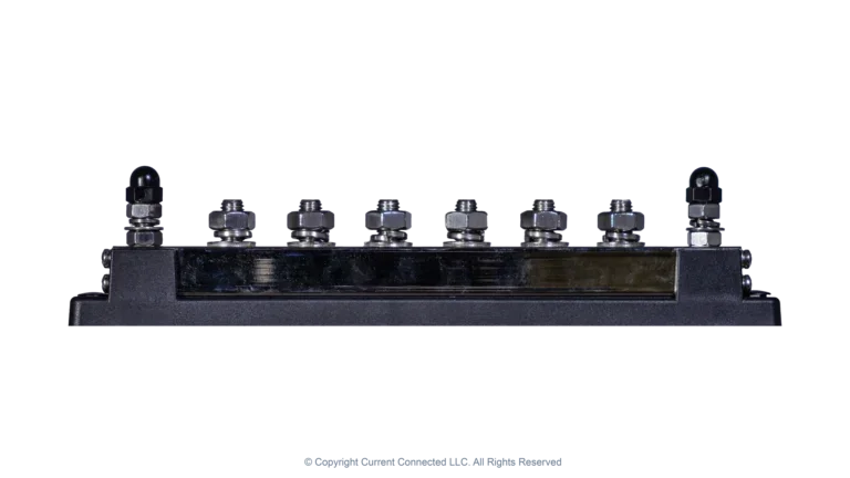 High quality photo of the Pytes 600A Busbars Front View. Photographed by Current Connected
