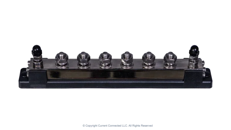 High quality photo of the Pytes 600A Busbars Top Angle View. Photographed by Current Connected