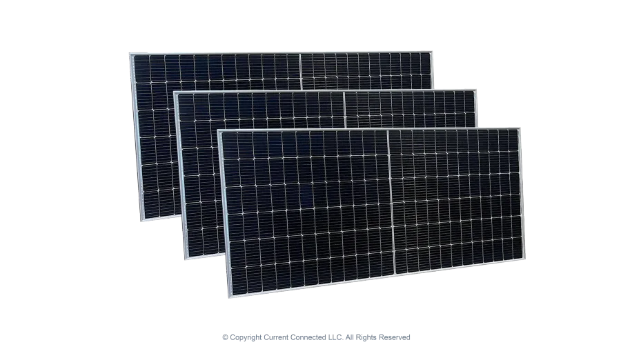 High quality photo of the BlueSun Solar 460W Bifacial Front View. Photographed by Current Connected