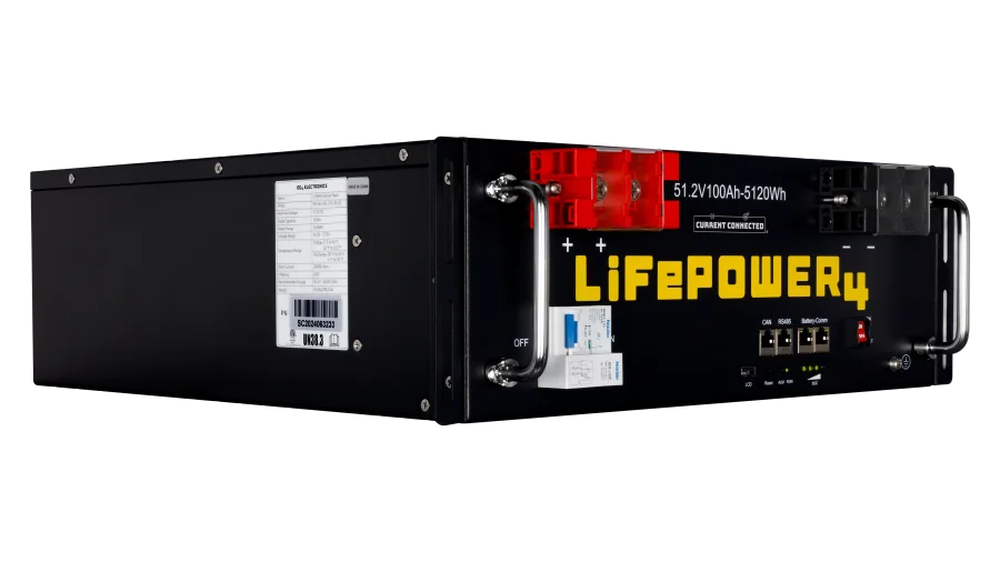 High quality photo of the EG4 LiFePOWER4 Left view. Photographed by Current Connected
