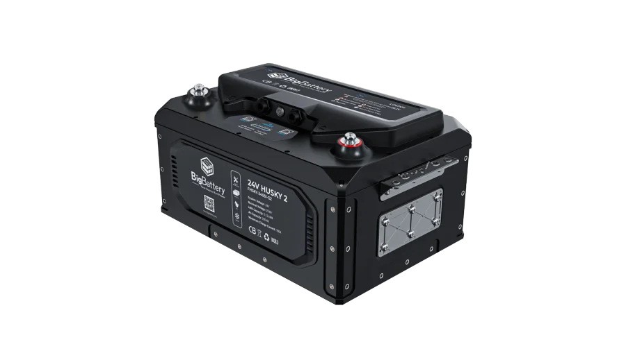 High quality photo of the Big Battery 24V Husky Front Left View. Photo sourced by Current Connected.