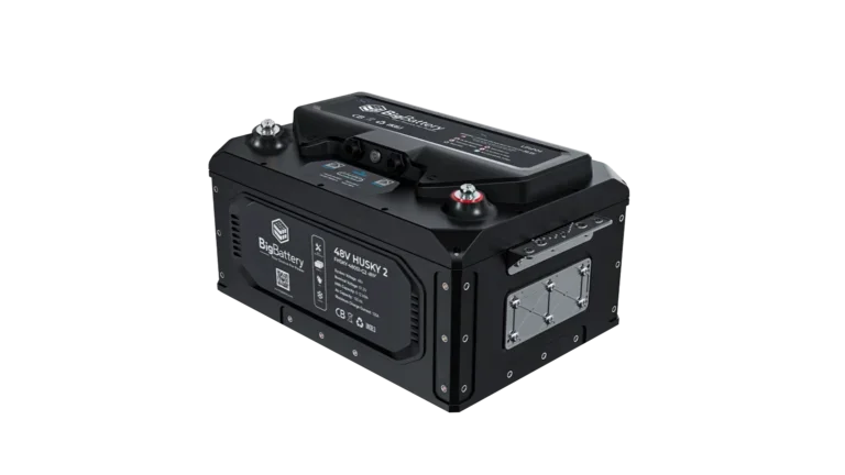 High quality photo of the Big Battery 48V Husky Front Left View. Photo sourced by Current Connected.