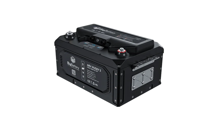 High quality photo of the Big Battery 48V Husky Front Left View. Photo sourced by Current Connected.
