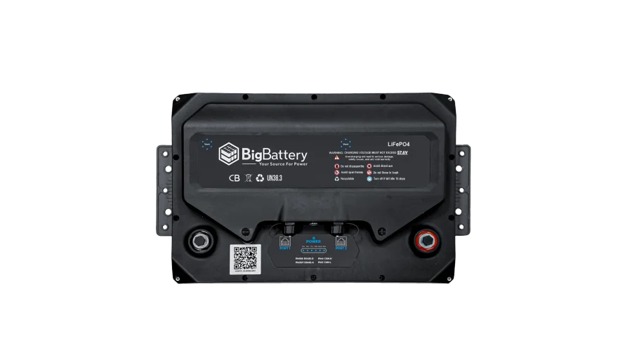 High quality photo of the Big Battery Husky LiFePO4 Battery INV Top View. Photo sourced by Current Connected.