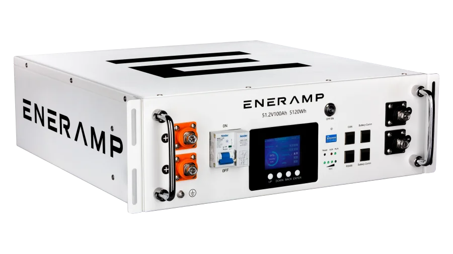 Eneramp - E-03000101 - Endurance 5 - 51.2V 5120Wh Rack Mount Battery - Left Angled View