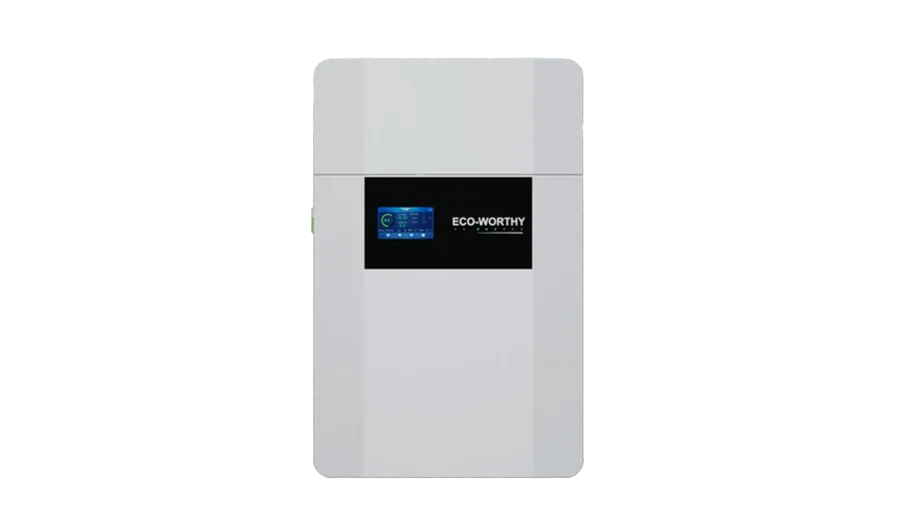 High quality photo of the ECO-WORTHY 48V 100Ah Wall Mount Front View. Photo sourced by Current Connected from ECO-WORTHY.