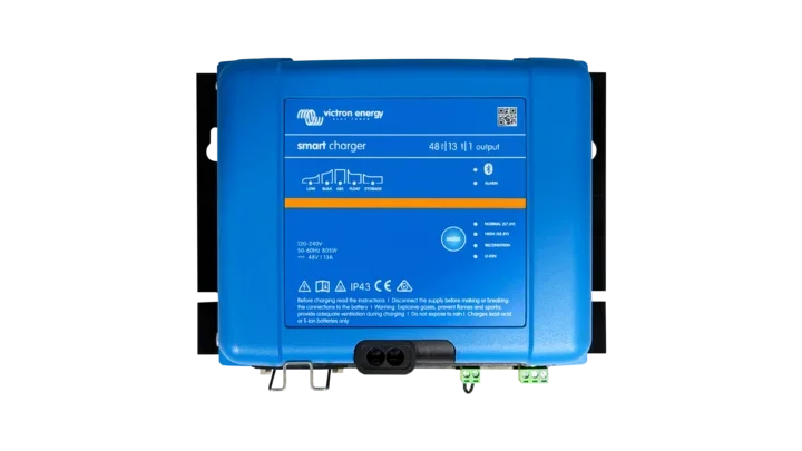 Victron Energy Smart IP43 Charger 48/13 Single Output, 120-240V Input, 48V Battery Charger and DC Power Supply, 13A Charge Current