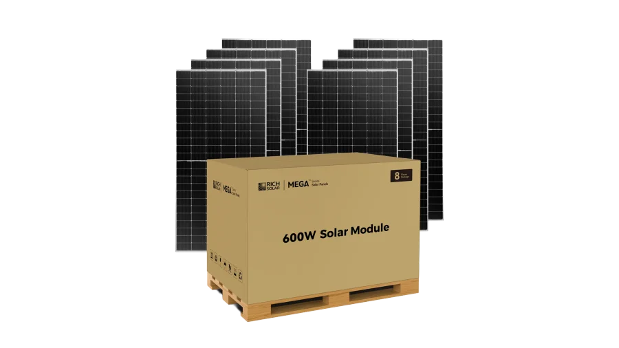 Rich Solar MEGA 600W Solar Panels, 8ct
